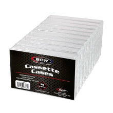 BCW Cassette Tape Case | 10 Pack | Crystal Clear Polystyrene Cassette Case | Classic Norelco-Style Boxes | Replace Lost & Damaged Cases | Perfect as C