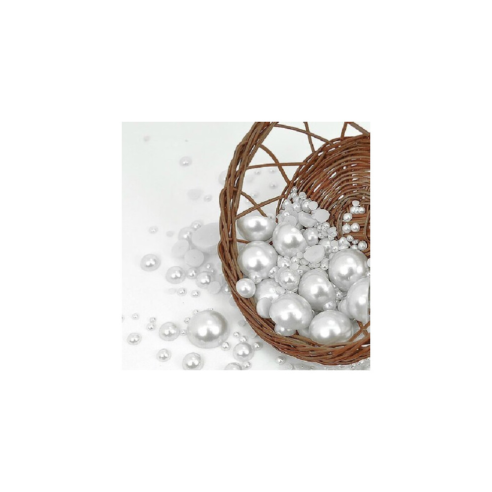 Kralenstation 500 stuks gemengde maten platte parels 2 mm ~ 14 mm ~ Sneeuwwitje ~ DIY mobiele telefoonhoesje
