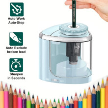 (Blue) Electric Sharpener Desktop Automatic Pencil Sharpener Suitable To Pencils (6-8mm)