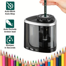 (Black) Electric Sharpener Desktop Automatic Pencil Sharpener Suitable To Pencils (6-8mm)
