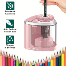 (Pink) Electric Sharpener Desktop Automatic Pencil Sharpener Suitable To Pencils (6-8mm)