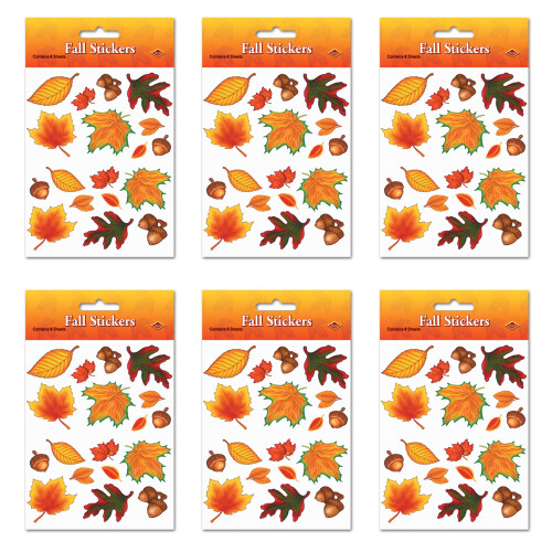 Beistle Fall Leaf Stickers Pack of 6
