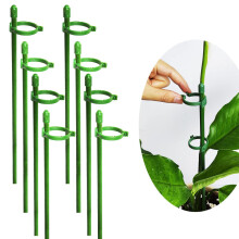 Belit 8-pack kleine plantensteun plantenstokken verstelbare tuin enkele stam steunstok plantenbak steunring voor orchidee roos pioenpaprika's en meer