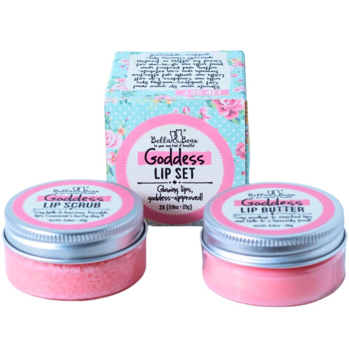 Conjunto de Esfoliante e Bálsamo Labial Bella & Bear Goddess - Presente Adorável para Mulheres e Jovens 1