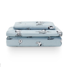 Berkshire Blanket Peanuts Kinder-Bettlaken-Set, Doppelbettgre  3-teilig, Peanuts Snoopy Different Emotion Sheet Scale Murky Blue, ses Charakter-