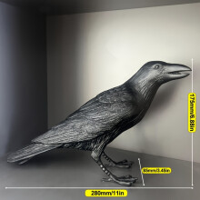 (Black Divine Crow) Resin Crafted Lifelike Crow Figurine with Metal Claws - Gothic-Inspired, Perfect for Living Room & Bedroom Decor