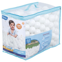 Bestway weiße Kunststoff-Spielbälle 250 ct | Ideal für Laufställe im Innen- und Außenbereich, Bällebäder, Hüpfer, Kinderbecken