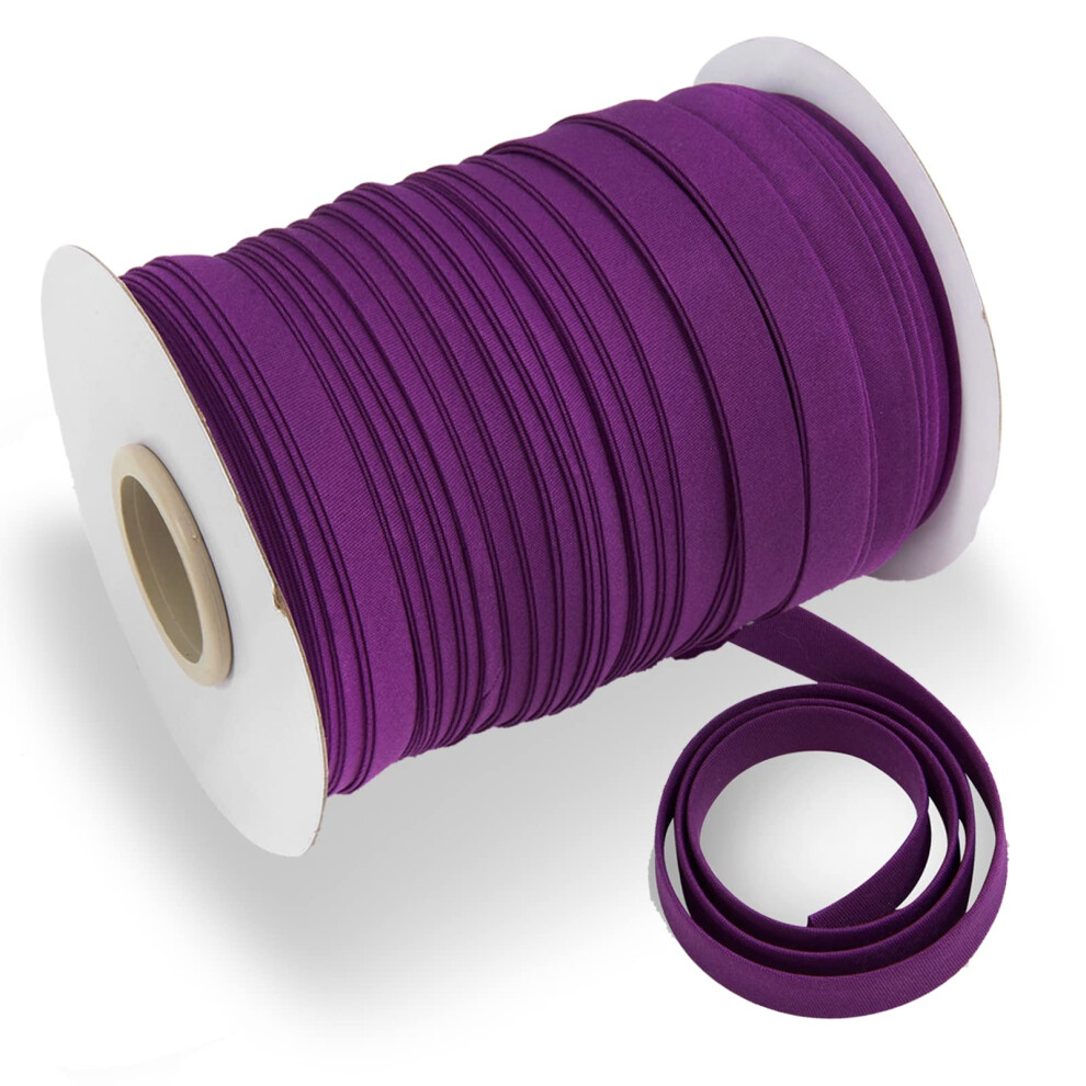 Nastro Bias Bias Bias Double Fold 1/2 Pollice Continuo Sfuso Nastro Per Cucito, Trapuntatura, Rilegatura, Orlatura, Abbigliamento, Artigianato, 100% Poliestere, Non Elasticizzato (13 Mm, 150 M, Blu Navy)-image