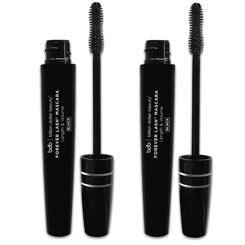 Billion Dollar Brows Forever Lash Mascara  Length & Volume in Seconds  Waterproof Formula  Unique Silicone Wand  Professional Quality  Cruelty Free (2