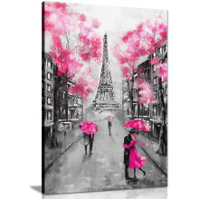 Quadro Canvas Paris Preto & Branco 46x31 cm (18x12in) para Decoração