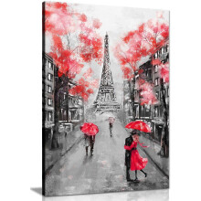 Pintura em Tela Preto & Branco de Paris 61x41 cm (24x16in)