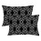 Capa de Almofada Preta e Branca Queen Tamanho Conjunto de 2 Capa de Almofada Lumbar Boho Aztec 1