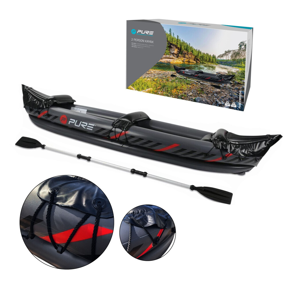 GEEZY Inflatable Kayak 2 Person Blow Up Boat with Paddle and Accessories Durable PVC