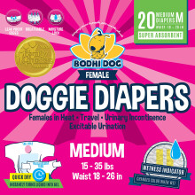 Fraldas Descartáveis para Cães Fêmeas Bodhi Dog - Super Absorventes para Ciclo de Calor