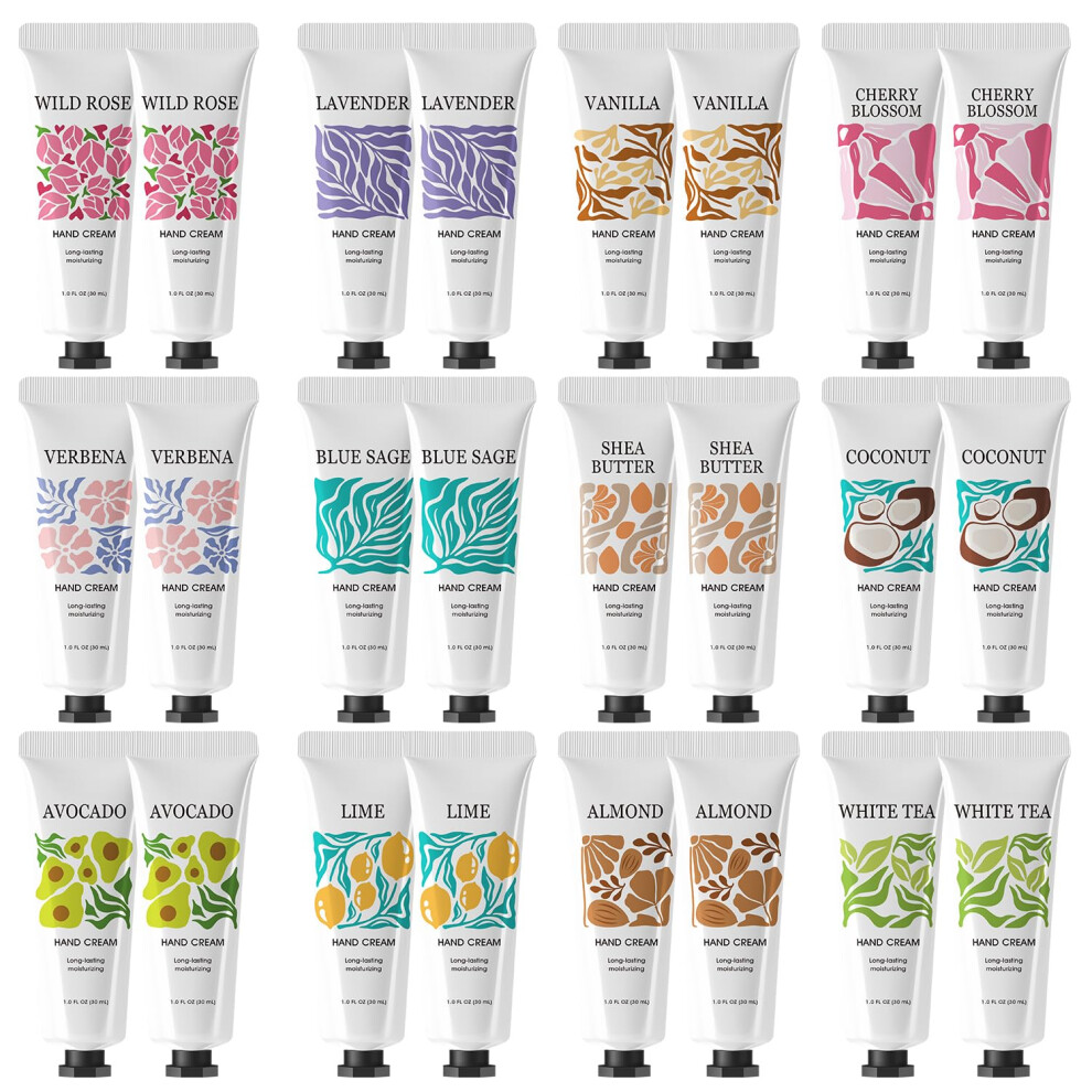 Body & Earth # Love 24 Pack Hand Cream Gift Set Scented Hand Lotion For Dry Cracked Hands Travel Size Lotion Mini Hand Lotion Bulk Gift Sets For Mot