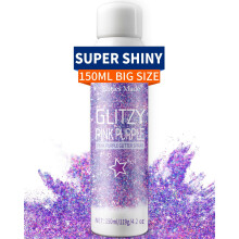 Body Glitter Spray, 150ML Lila Glitzer Spray für Haar und Kleidung, Langanhaltendes Glitzer-Haarspray für Kinder und Frauen