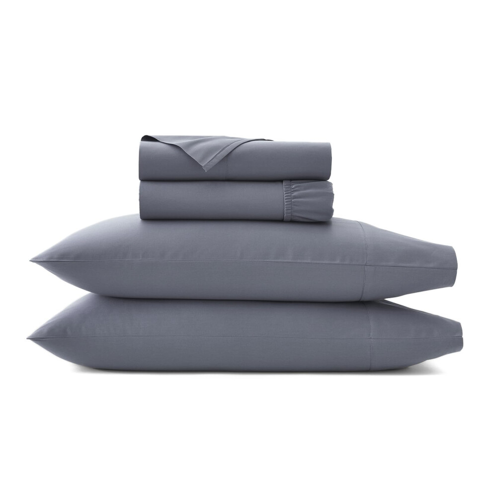 Parure de draps     ourlet Signature BOLL & BRANCH - 100 % coton biologique de luxe - 1 drap plat, 1 drap-housse et 2 taies d'oreiller avec ourlet