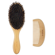 BOMEIYI 100% Boar Bristle Hair Brush Set (Medium). Mjuka naturliga borst fr tunt och fint hr. terstll glans och konsistens. Trkam och resvs