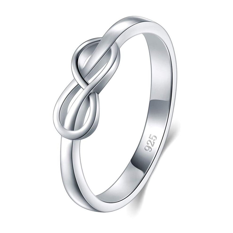 Bague Infinity Boruo - Bagues En Argent Sterling Pour Femme - Bagues Infinity En Argent Sterling 925 - Bague N Ud - Bague En Argent En Forme D'in-image