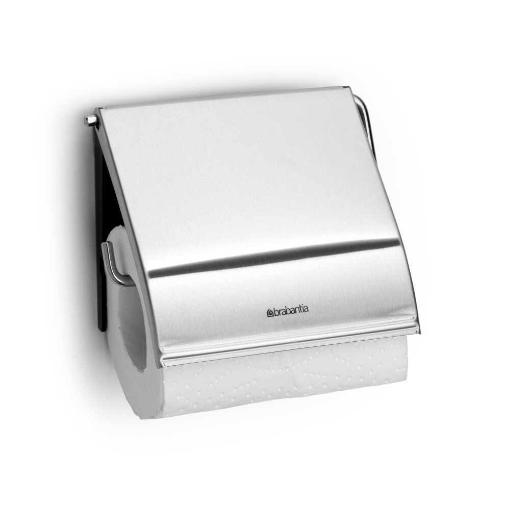 Brabantia Renew Toilet Roll Holder (Matt Steel) Left & Right Handed Use  Drill/No-Drill Install  Rust-Free Bathroom Paper Dispenser-image-OPC-PGBW828-NEW