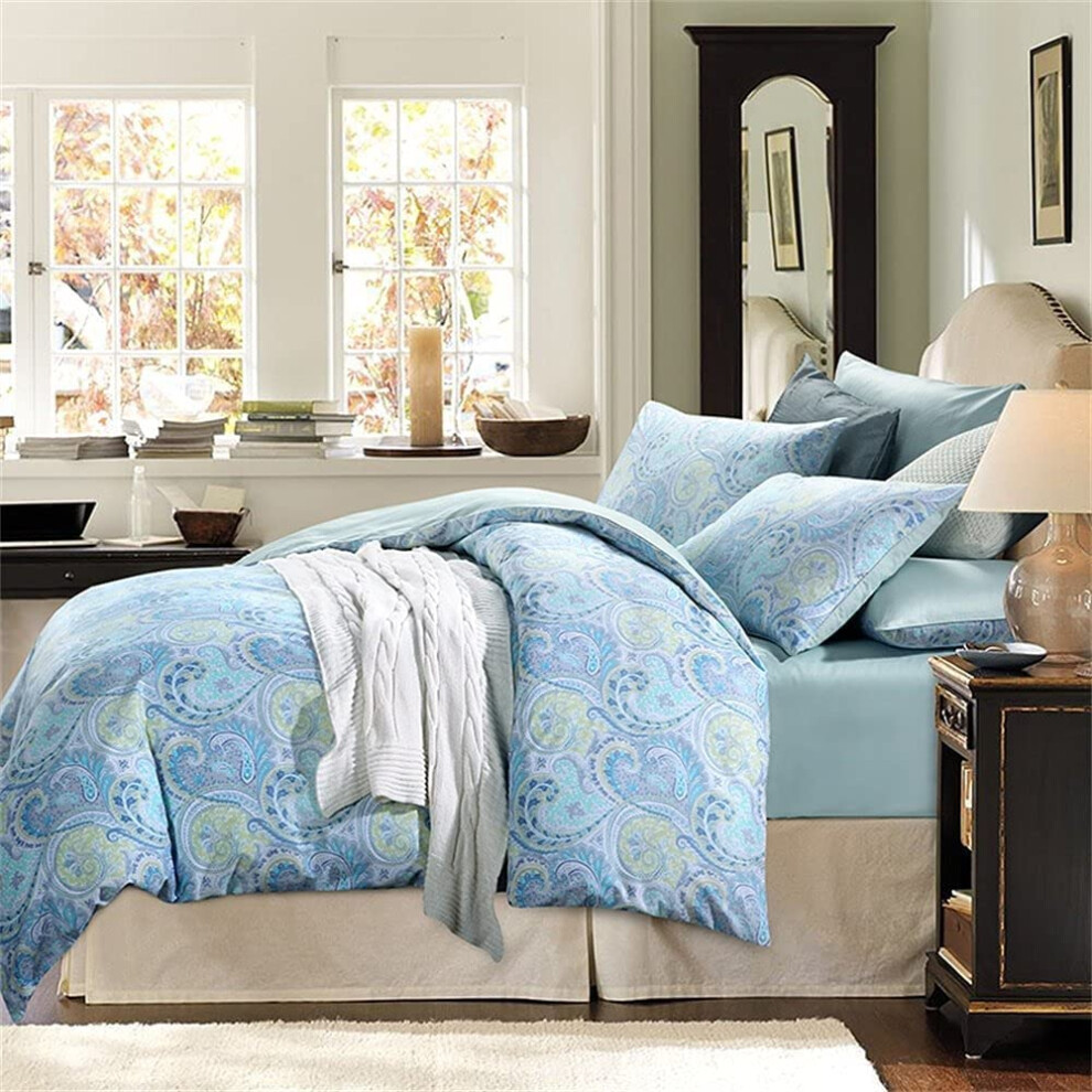 Brandream Boho Paisley Housse de couette King Size avec taies d'oreiller Parure de lit de luxe M   daillon damass    boh   me 800 fils Satin de coton