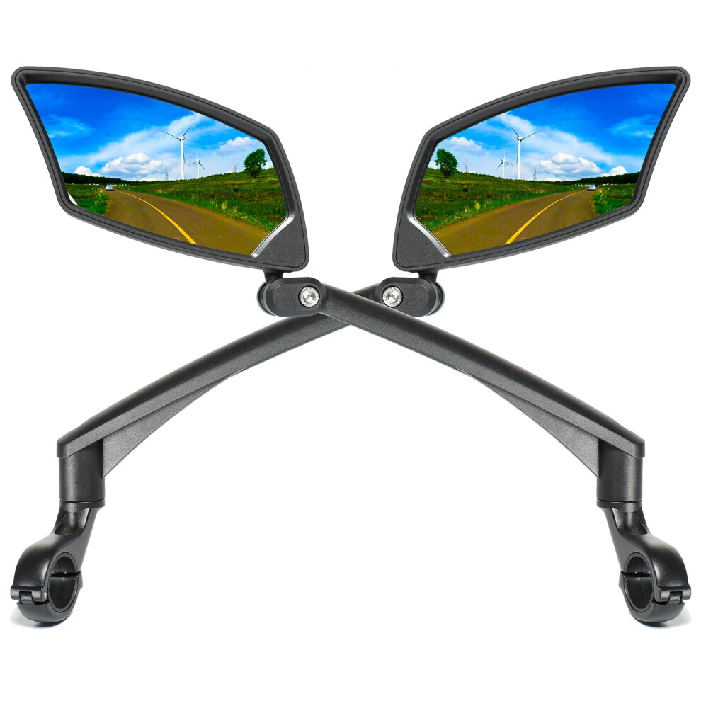 Briskmore Bike Handlebar Mirrors 1 Pair High-Definition Convex Scratch Resistant Glass Lens Safe Rearview Bicycle Mirrors(Right And Left Side) Bt-016