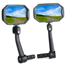 BriskMore Bar End Bike Mirrors High-Definition Convex Glass Lens for E-Bike Handlebars Scratch Resistant Safe Rearview 1 Pair Bicycle Mirror BT-01