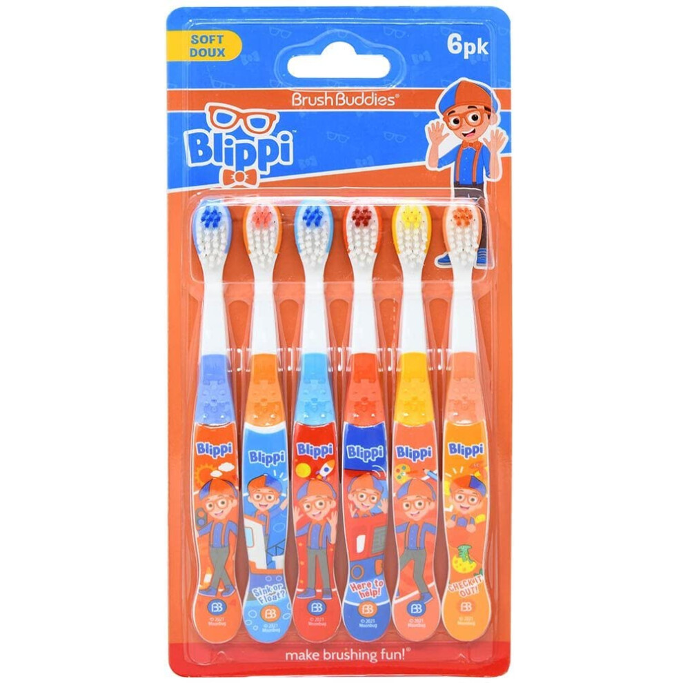 F???? ?E ????Tse? Brush Buddies Blippi Kids Toothbrushes Manual Toothbrushes For Kids Toothbrush For Toddlers 2-4 Years Blippi Childrens Toothbrush Soft Toothbrushe