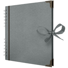 Bstorify Quadratische Scrapbook-Fotoalben, 60 Seiten (21 x 21 cm), graues dickes Papier, Hardcover, Metallecken, Bandverschluss  ideal fr Ihre Scra