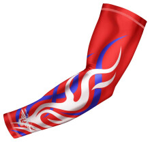 Bucwild Sports Flame Compressie Armmouw Jeugd/Kids & Adult Maten - Honkbal Basketbal Voetbal Hardlopen - UV/Zonbescherming Koeling Basislaag Pijnverl
