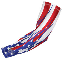 Bucwild Sports USA Flag & Flames Kompressionsarmrmel - Jugend- und Erwachsenengren - Perfekt fr Baseball -Basketball -Fuball UPF 50+ (1 rme