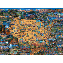Buffalo Games - Dowdle - National Parks Map - 1000 Piece Jigsaw Puzzle for Adults -Challenging Puzzle Perfect for Game Nights - Finished Size is