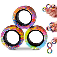 BUNMO Magnetic Rings - Fidget Toys Adults - Magnetic Fidget Rings - Endless Hours of Fun - Spin Connect & Play - Addictive Fidget Toy for Boys & Girl