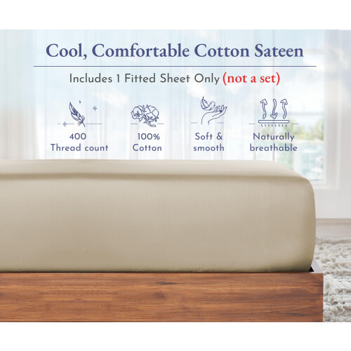 California Design Den Lençol Ajustado King Pocket Profundo, 400 Fios, 100% Algodão 2