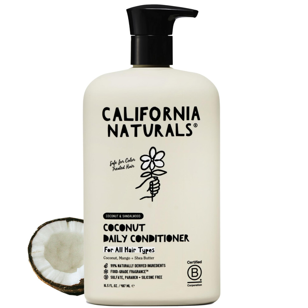 Photos - Hair Product California Naturals Conditioner w/Coconut Milk Vitamin E for Dry Hair & Scalp Care in Women & Men Natural Vegan Paraben & Su