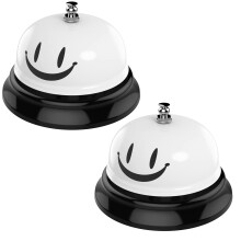call Bell Service Bell Dinner Desk Bell for The Porter Kitchen Restaurant Bar Hotel Schools (2 Pack White)