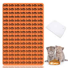 Amyandone Cat Treat Molds 112 Cavities Mini Fish Shape Silicone Mold for Baking Pet Treats/Biscuits/Snacks for Cat Dog or Kids as Awards Food-Grad