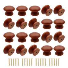 Cangder 20Pcs Puxadores de Madeira em Forma de Cogumelo, 1.3" de Diâmetro