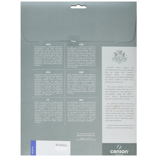 Χαρτί Τέχνης Canson Infinity Rag Photographique, 310gr, 8.5 x 11 ίντσες, 25 φύλλα 1