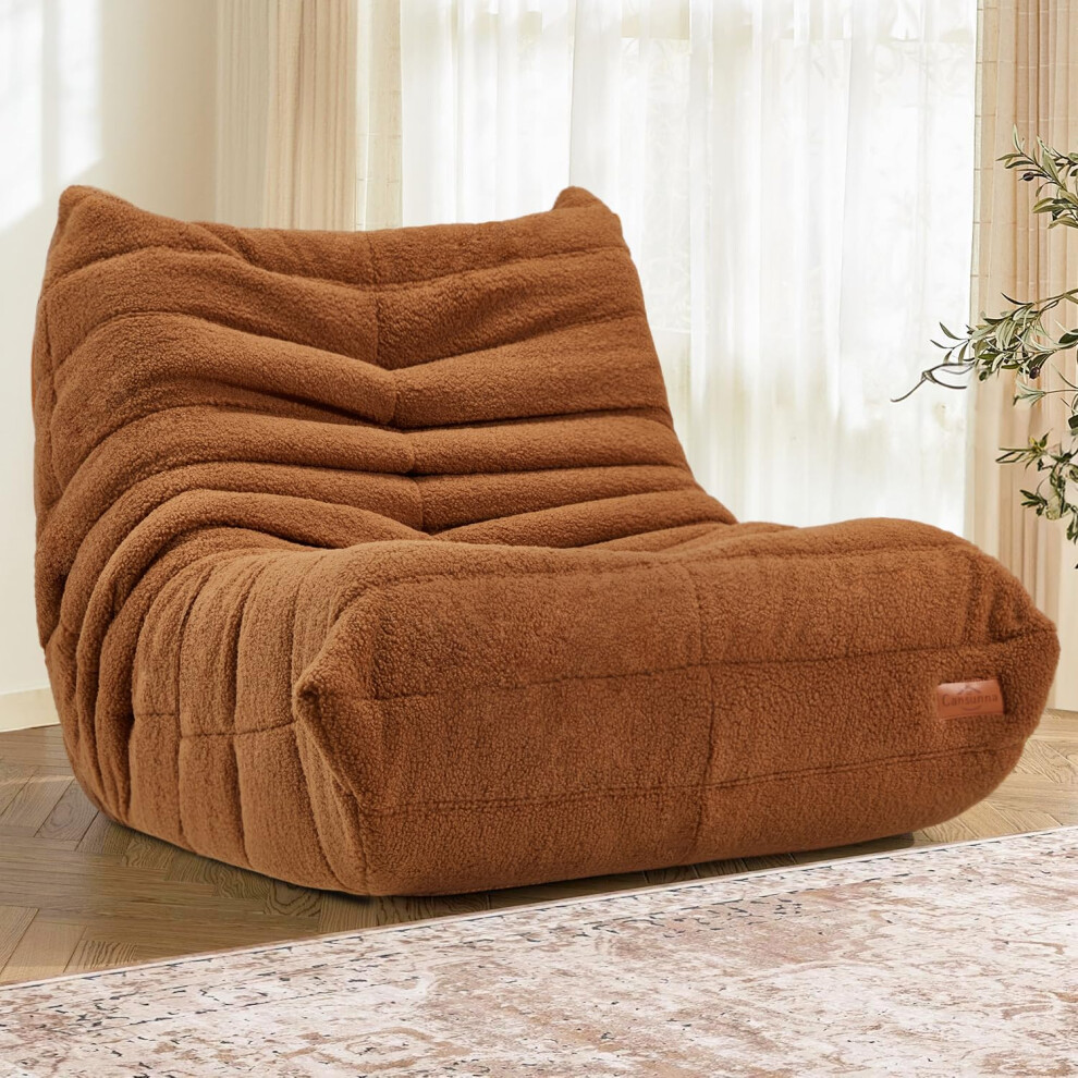 Cansunna Bean Bag Chair Sofa Sack Big Beanbag Chair for Adults Fireside Bean Bag Lounger Memory Foam Chair for Home  Apartment or Gaming Venue (BROWNT-image-OPC-PG59CS5-NEW