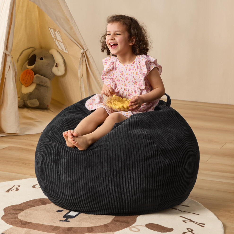 Sillones Puff Cansunna Con Forma De L Grima Y Funda De Espuma Viscoel Stica Lavable A M Quina Para Sala De Estar Y Dormitorio (Peque O, Negro)-image