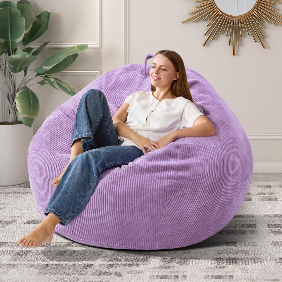 Poufs Cansunna en forme de larme pour adultes, avec housse en mousse à mémoire de forme, lavable en machine, pour salon et chambre à coucher (gra
