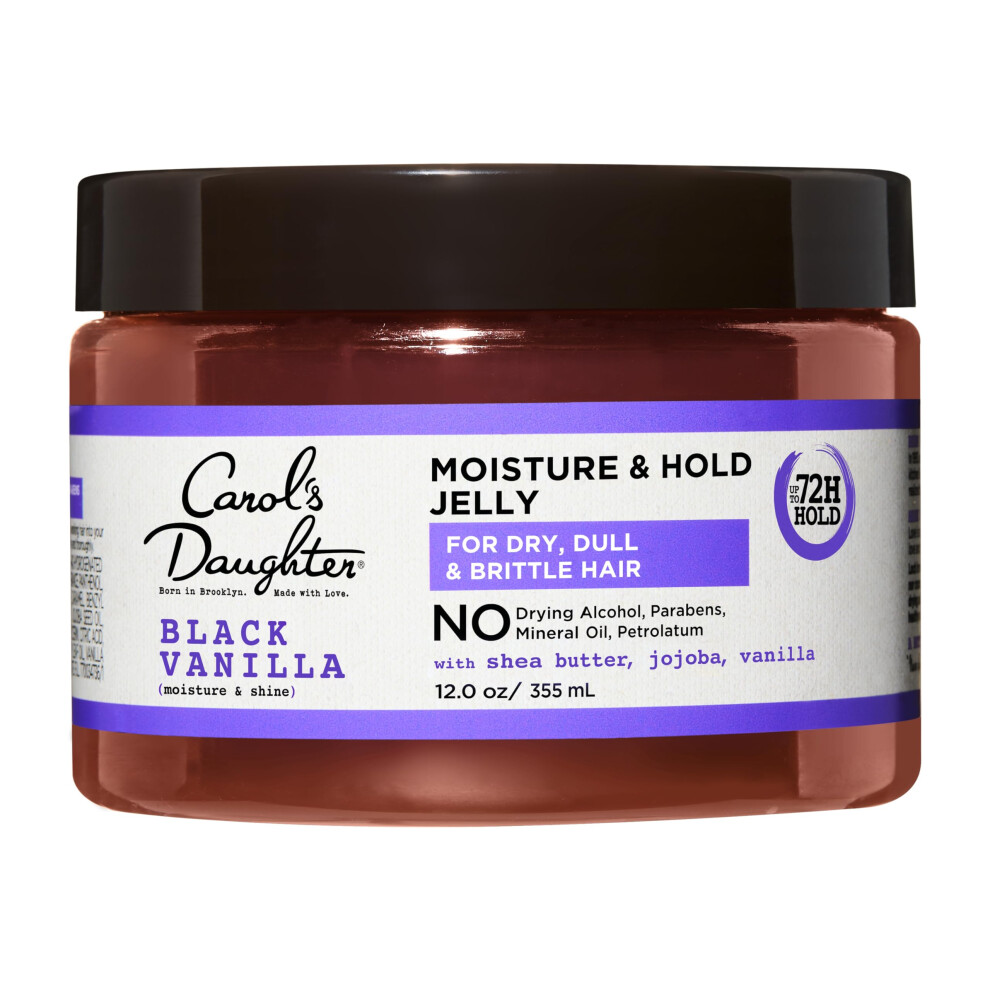 Carol's Daughter Black Vanilla Moisture and Hold Jelly  Hair Gel For Dry Hair with Shea Butter  Jojoba and Vanilla  12 Fl Oz