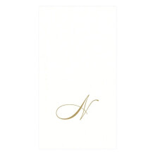 Caspari witte parel papieren linnen gastendoekjes monogram initial N, set van 24