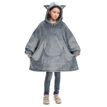 Catalonia Katt Bärbar Hoodie Filt Sweatshirt, Oversized Bekväm Huva Pullover Jacka för 7-16 år Ungdom Barn, Gåva Idé