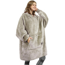 Catalonia Oversized Wearable Blanket Hoodie, Bekväm Sherpa Pullover för Vuxna, Tonåringar, Present till Kvinna
