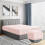 Cathay Home Luxuosa Folha Ajustada de Microfibra Ultra Macia de 14 Polegadas, Blush, Rainha 1