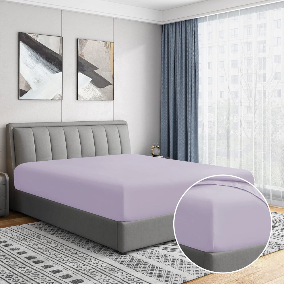 Drap-housse simple Cathay Home de luxe, infroissable et résistant à la décoloration, en microfibre ultra douce doublement brossée, 14 pouces, poc