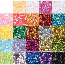 CCINEE Loose Sequins Bulk 24 Rainbow Round Cup Sequins for Sewing Craft Nails Decorations 16000PCS 6MM