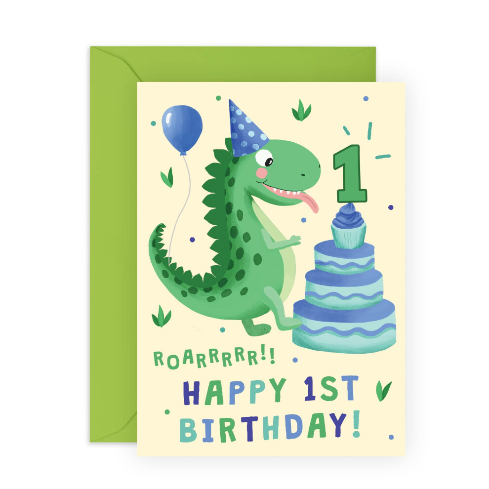Carte d'anniversaire CENTRAL 23 pour gar   on - Carte d'anniversaire dinosaure - 1 an - Cadeau d'anniversaire pour enfant - Fils, petit-fils, neveu